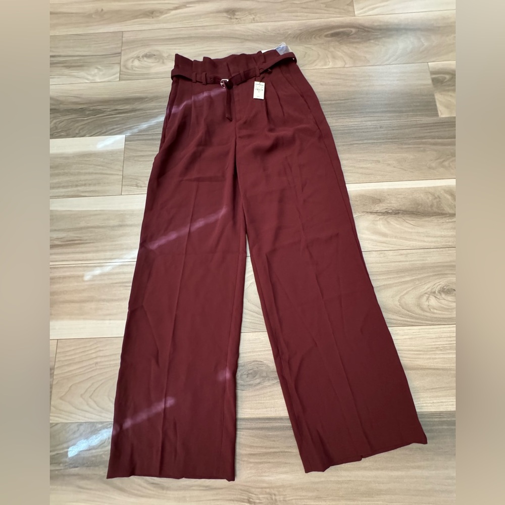 Express - Super High Rise Belted Wide Leg Pant